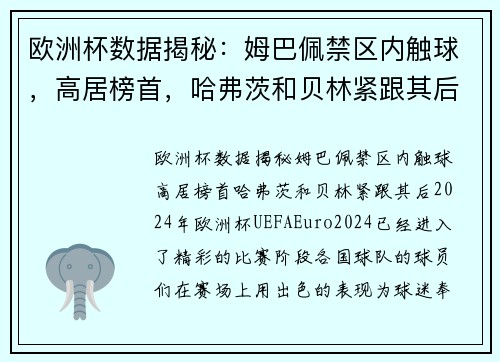 欧洲杯数据揭秘：姆巴佩禁区内触球，高居榜首，哈弗茨和贝林紧跟其后